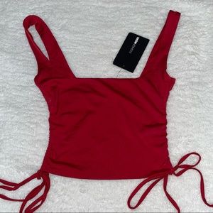 Red Fashion Nova Crop Top size small NWT